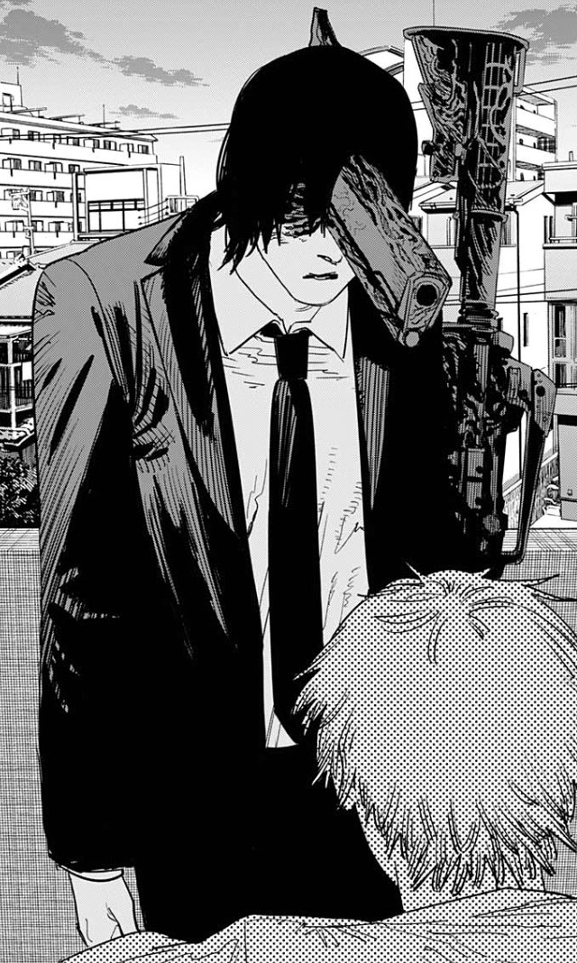 tanijrou's tweet photo. MAJOR CHAINSAW MAN SPOILERS 

to be there when this dropped on chapter day... i would have wanted to end it all https://t.co/MsqSs786ES