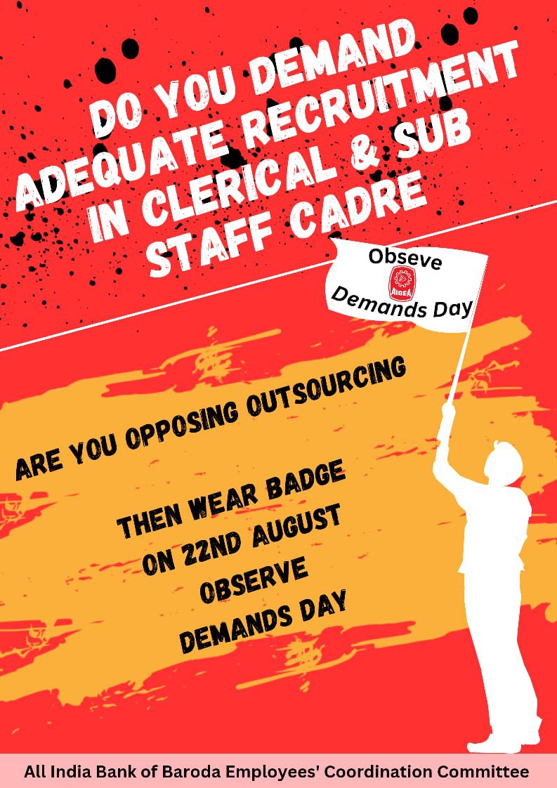Observe demand day ✊Demand adequate  recruitment ✊Oppose outsourcing <a href="/ChVenkatachalam/">CH VENKATACHALAM</a>