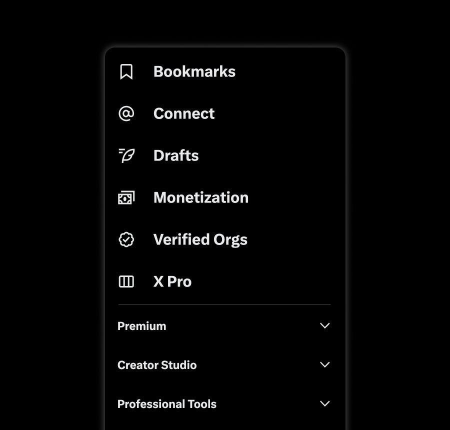 attention power users: premium subscribers can now access the new version of X Pro in the sidebar on web 💻 among other things, this gives you - decks (organize your columns into separate workspaces) - a full post composer (threads, polls, media etc) - easy advanced search -