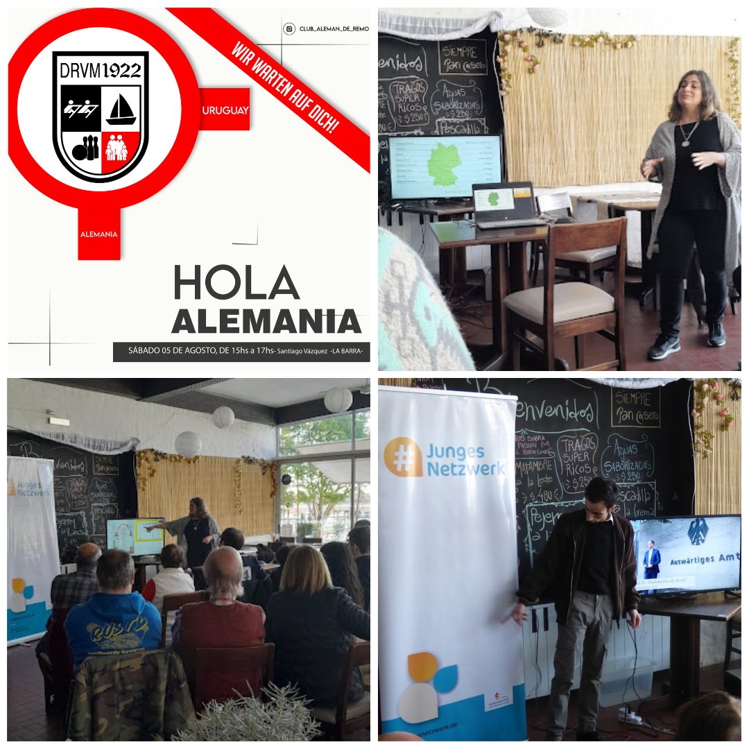 StiftungVerbund's tweet photo. Drittes Treffen von ¡Hola Alemania! beim Deutschen Ruderverein Montevideo in Uruguay.
Wir freuen uns über die Aktivität und die gute neue Kooperation vor Ort.

Lesen Sie mehr unter:
https://t.co/qXcoA2zdIE

#StiftungVerbundenheit #Montevideo #DRVM #Uruguay #JungesNetzwerk https://t.co/HPQjMmPZOo