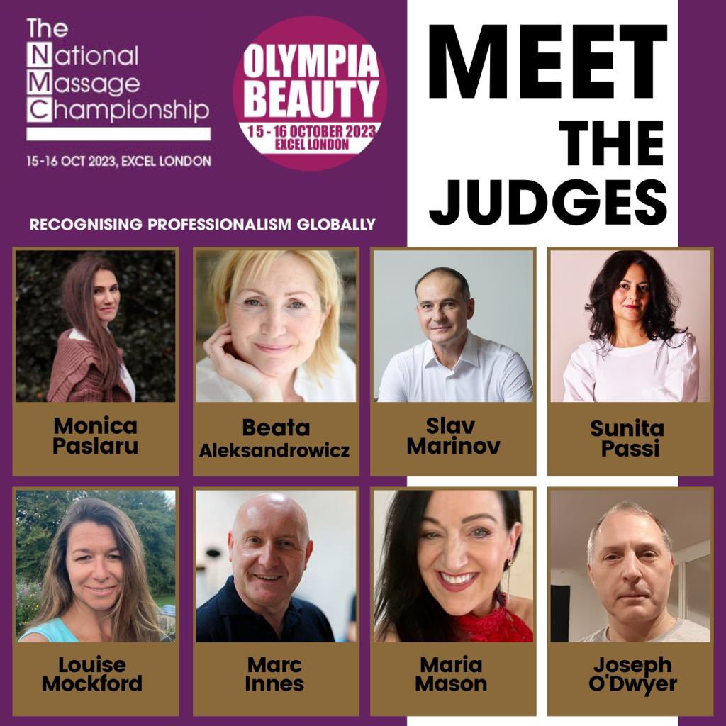 We are so happy to introduce Judges for 5th UK National #massage championship! #thenmclondon 
Find out more: olympiabeauty.co.uk/thenmc-2023/
