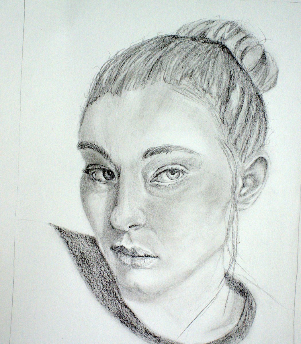 Practicing portrait drawing with sktchy muse and  class.  I used a variety of graphite pencils.