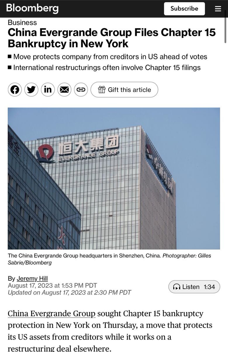 bboczeng's tweet photo. 好消息：恒大正式宣布破产了

中国恒大集团于今天下午在纽约按照破产法第15章，也即“美国之外的企业法人可以通过其委托代表在美国的法院系统申请有关破产流程宣布”， 正式申请破产。

为什么要在纽约申请破产？该破产行为被认为是为了在重组其海外债务和债权人权益时，冻结恒大集团在美国的资产采取的举措。

失去的30年，很快就不再是一个属于日本人的专有名词了

祝大家好运！