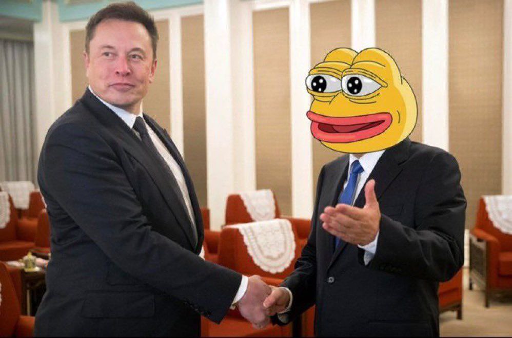 pepe2coineth's tweet photo. AN AGREEMENT HAS BEEN REACHED BETWEEN @elonmusk and #PEPE2.  ELON IS BUYING BACK ALL HIS #BITCOIN 

The bottom is in. https://t.co/Hsq50i5w75