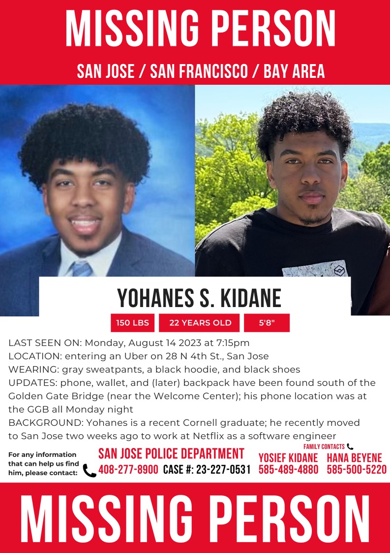 danbrekke's tweet photo. @KQEDnews Here's an update poster on Yohanes Kidane. #missing https://t.co/m7y7gP87Ut