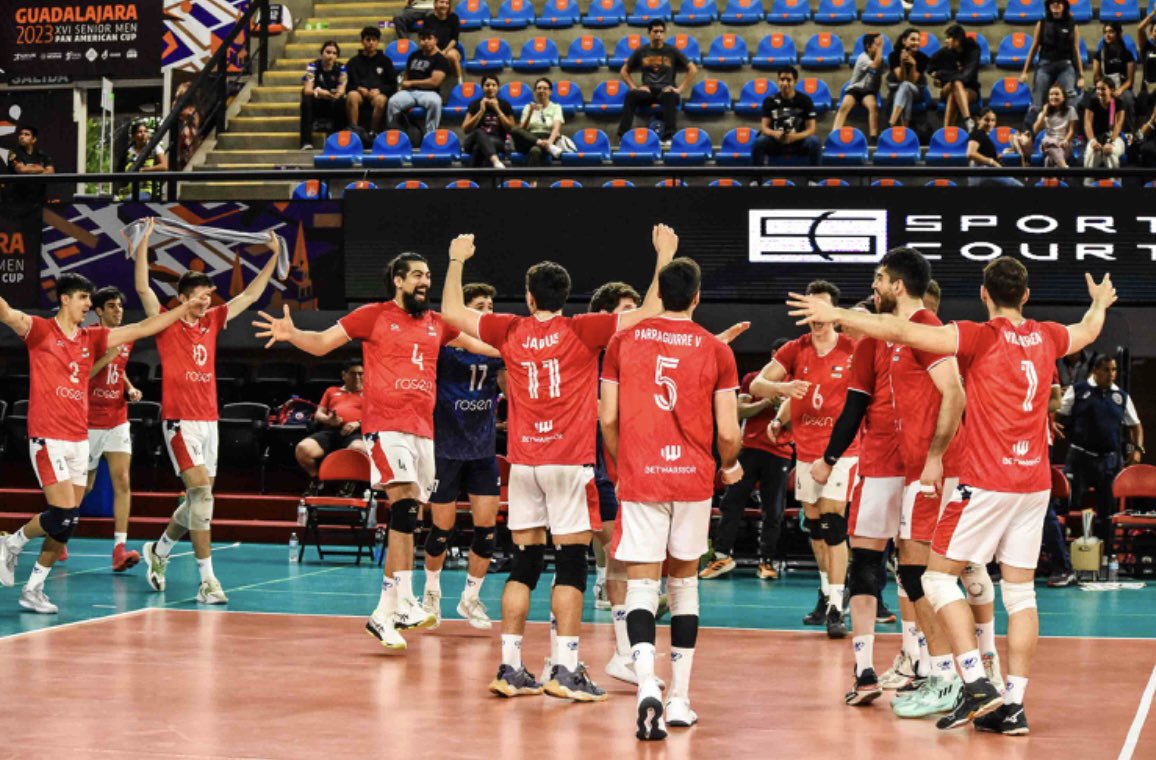 TeamChile_COCH's tweet photo. ¡SÓOOOLIDOS! ☄️☄️

El Team Chile 🇨🇱 de Vóleibol 🏐 Masculino superó por 3-0 a Puerto Rico 🇵🇷 en su segundo duelo de la Copa Panamericana de Guadalajara 🇲🇽.

El equipo chileno espera rival en la segunda fase.

📸 @NorcecaInfo 

#VamosTeamChile 🇨🇱 https://t.co/cbqo5KUQ81