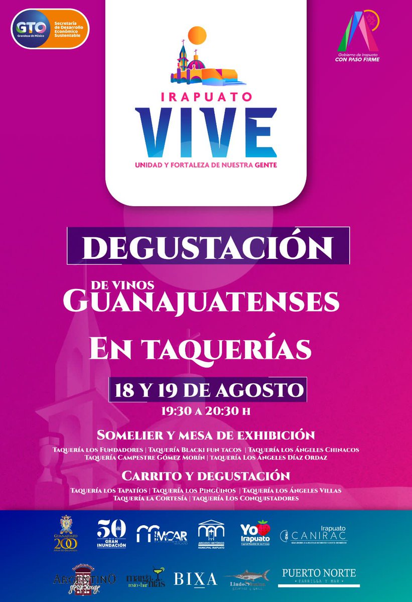 economiagente's tweet photo. 🌮➕🍷¿Tacos y vinos? ¡jalo!

@irapuatogob te invita a esta peculiar degustación... 🧐

🙌🏽 ¡Participa!

#GTOTierraDeVinos https://t.co/8d499tiRVT