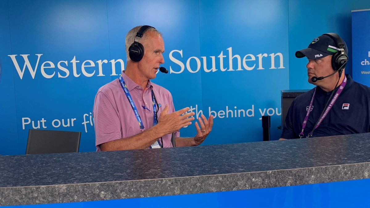 Thanks to @MoEgger of @ESPN1530 for stopping by the W&S Fan Experience Booth today at @CincyTennis. Jam-packed show with @chris_eubanks96 and @BenShelton, Tournament Director @ToddMartinITHF, and W&S Chairman, President & CEO John Barrett.

#WesternSouthernFamily #CincyTennis