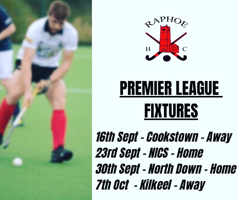 Mens Premier League Hockey Returns

League kicks off on 16th Sept with an Away Fixture to Cookstown 

Let’s get behind our 1st XI Men as they return to the top flight of Ulster Hockey 

#backwherewebelong
#MightyRaphoe 
#PremierLeagueReturn