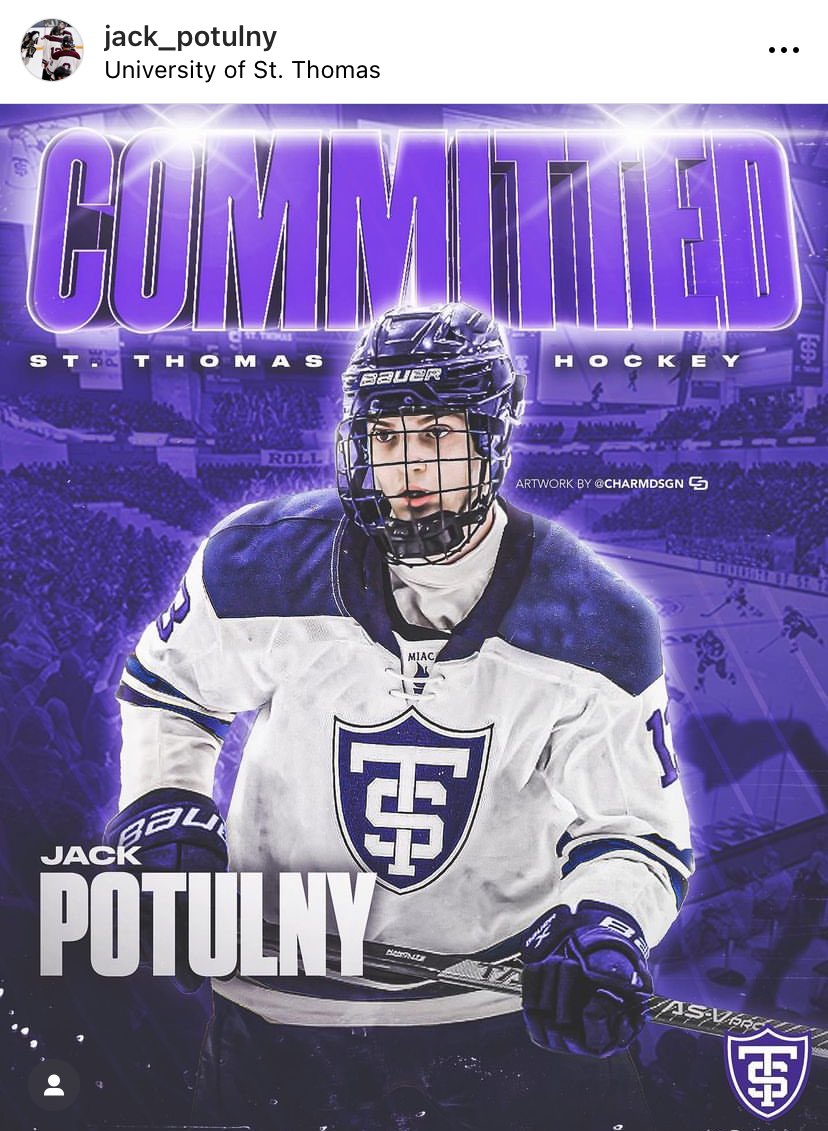 The Tommies strike again! This time with a familiar name to Gopher fans. Jackson Potulny (son of Grant) has announced his commitment to St. Thomas! Congrats to Jackson and family!
#StateOfHockey
#HockeyHotbed
#MinnesotaMakesCollegeHockey