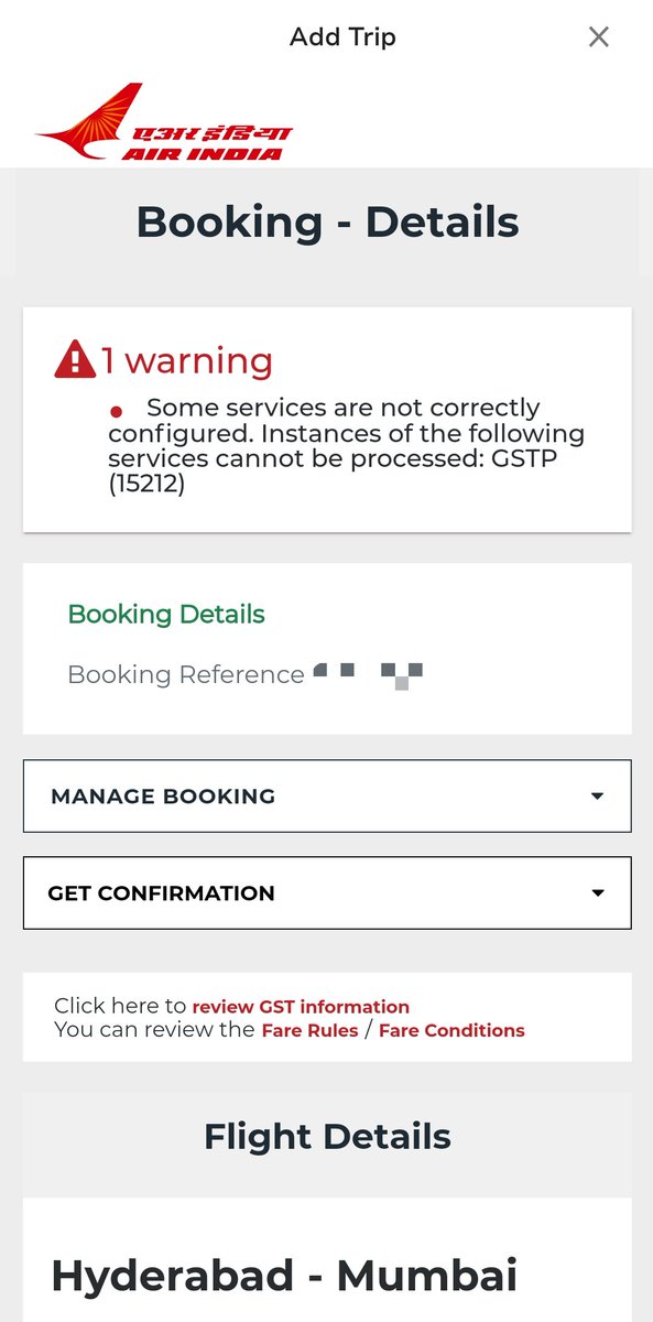 rahejaaa's tweet photo. @airindia - Please help me understand the warning. Should I understand that you may not be able to provide certain service? Is there anything required to be done from my end including cancel my booking? https://t.co/SryNNWW76H