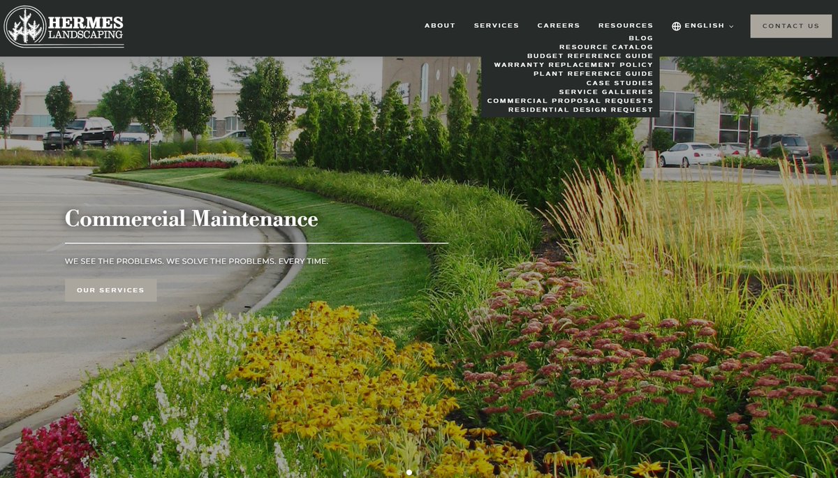 hermeslandscaping.com We are very proud of the New Hermes Landscaping website designed by our team. Our beautiful new website provides a budget reference guide and a very nice plant reference guide to help you budget and design your new landscape. What a website!