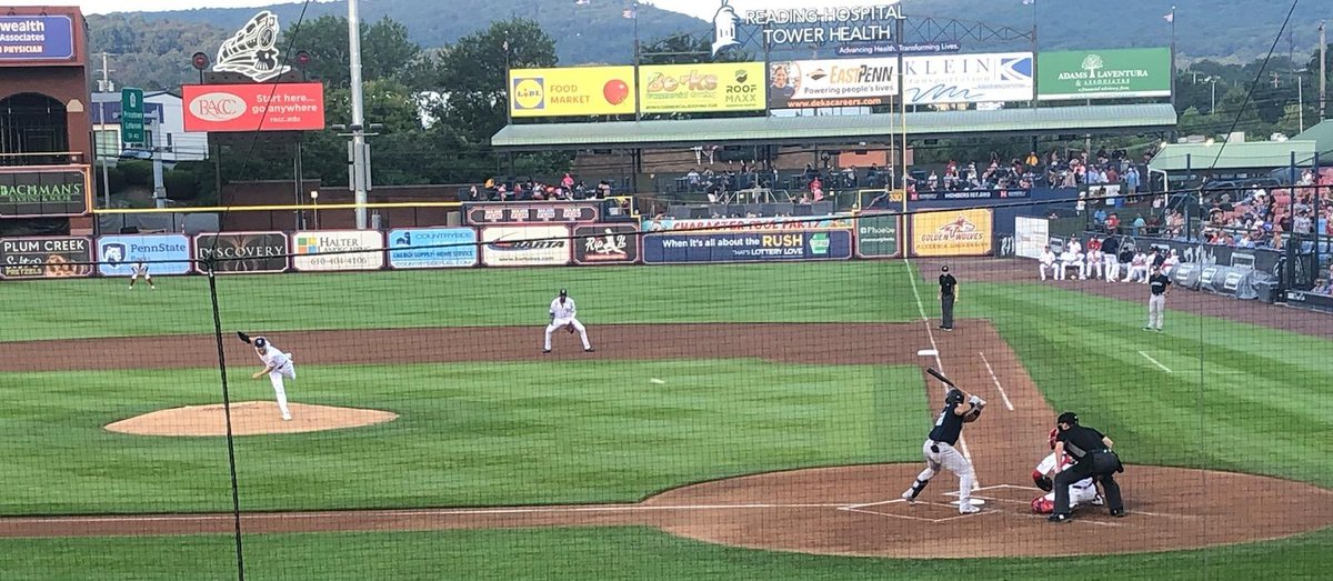 karlschreiter's tweet photo. Parkinson first pitch
@SOMPatriots
at
@ReadingFightins
#Phillies #Yankees #MiLB
#Keystones https://t.co/pu7C2Lhr7X