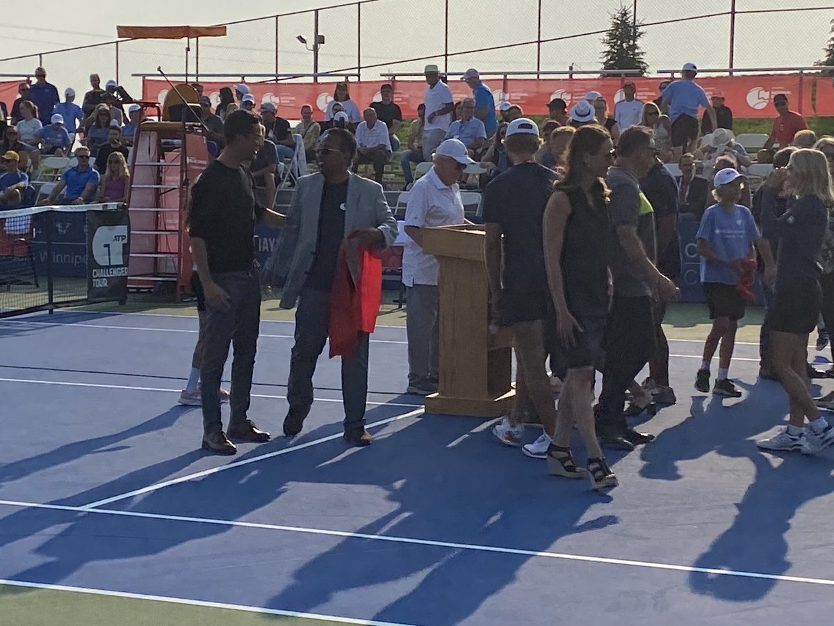 KMooreCJOB's tweet image. Ribbon cutting is completed at Wpg National Bank Tennis Hub in West St Paul and it’s now time to decide the 4th semi finalist for Friday.          Draper #1 vs Cazeau #6