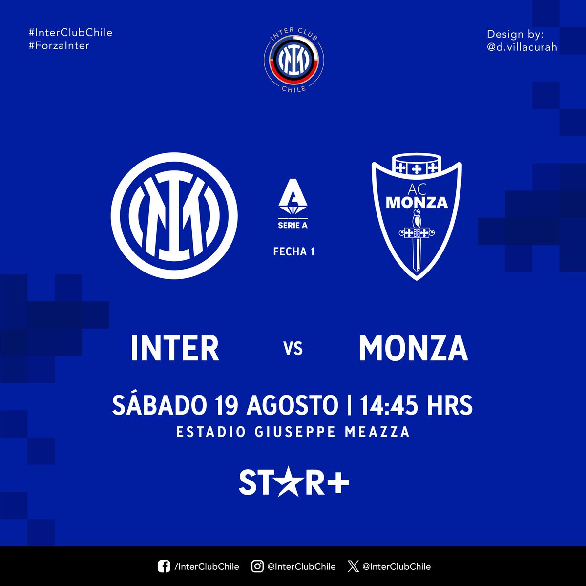 InterClubChile's tweet photo. ¡ VUELVE EL FUTBOL, VUELVE LA SERIE A !

Este sábado nuestro @Inter_es enfrentará como local al @ACMonza, en el partido válido por la 1a fecha de la @SerieA_ES.

La hora y el canal que transmitirá el partido, se los dejamos a continuación.

#ForzaInter 🖤💙
#InterMonza https://t.co/J8hlV4665K