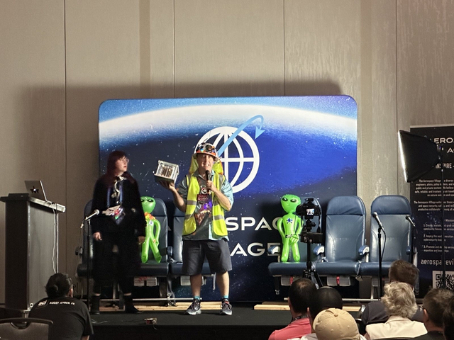 CalPolyCCI's tweet photo. CCI's Henry Danielson had an epic weekend at @defcon hacker convention! Henry presented with student Sage in the Aerospace Village, met famous space author Daniel Suarez & won a Deauther watch during the hardhat brigade contest. 🚀
#CalPolyCCI #Highered #Hackathon #DefCon2023 https://t.co/MpFRoeBoHp