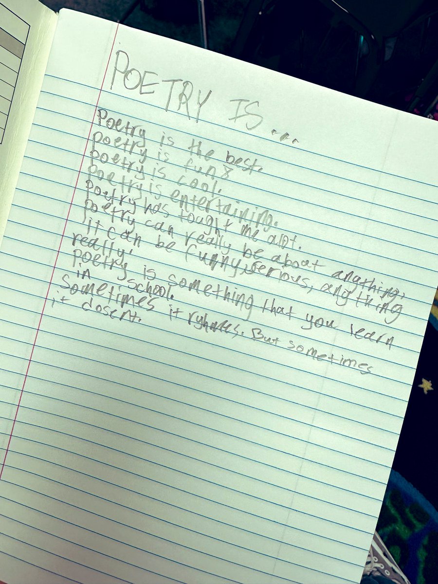 GilchristM75's tweet photo. Setting up Poetry Notebooks & making connections! Poetry isโฆ #WriteLikeAReader #ReadLikeAWriter
#LevelingUpAtBSE @BSEBobcats https://t.co/hMKhJ4lta3