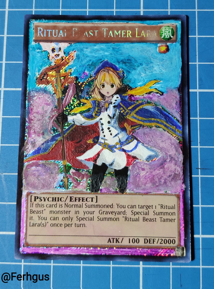 Ferhgus's tweet photo. Another card alteration, this time Tamer Lara as Caster Artoria from Fate Grand Order.

#yugioh #FateGO #Castoria #FateGrandOrder #anime #art https://t.co/8vPVdQc7wa