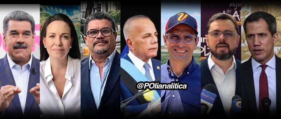 VÍA @polianalitica

🗳️Intención de voto para las presidenciales - 2024 según @dataviva_ve

📊
🔴 @NicolasMaduro=58.4%
🟣 @MariaCorinaYA= 23.1%
⚫️ @ErGuacharo 10.1%
🔵 @manuelrosalesg= 3.4%
🟡 @hcapriles= 3.1%
🟣 @aecarri= 1.4%
🟠 @jguaido= 0.5%

#VenezuelaEcologica

@dcabellor