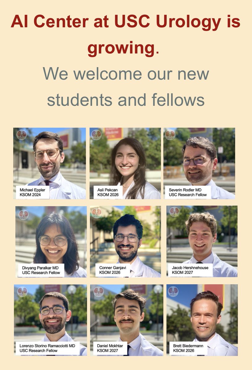 Dr. Giovanni E Cacciamani MD MSc FEBU ๐ฎ๐น๐บ๐ธ๐ช๐บ (@cacciamani_md) on Twitter photo ๐๐คFeeling incredibly fortunate to be immersed in the vibrant and forward-thinking community at <a href="/Urology_AI/">AI Center at USC Urology</a> at <a href="/USC_Urology/">USC Urology</a> ! ๐ฌ
๐Lucky to serve as a mentor together with #InderbirGill and <a href="/ALDCAbreu/">Dr Andre Abreu</a> to these young, skilled students and fellows who truly are the driving force ๐๐คFeeling incredibly fortunate to be immersed in the vibrant and forward-thinking community at <a href="/Urology_AI/">AI Center at USC Urology</a> at <a href="/USC_Urology/">USC Urology</a> ! ๐ฌ
๐Lucky to serve as a mentor together with #InderbirGill and <a href="/ALDCAbreu/">Dr Andre Abreu</a> to these young, skilled students and fellows who truly are the driving force