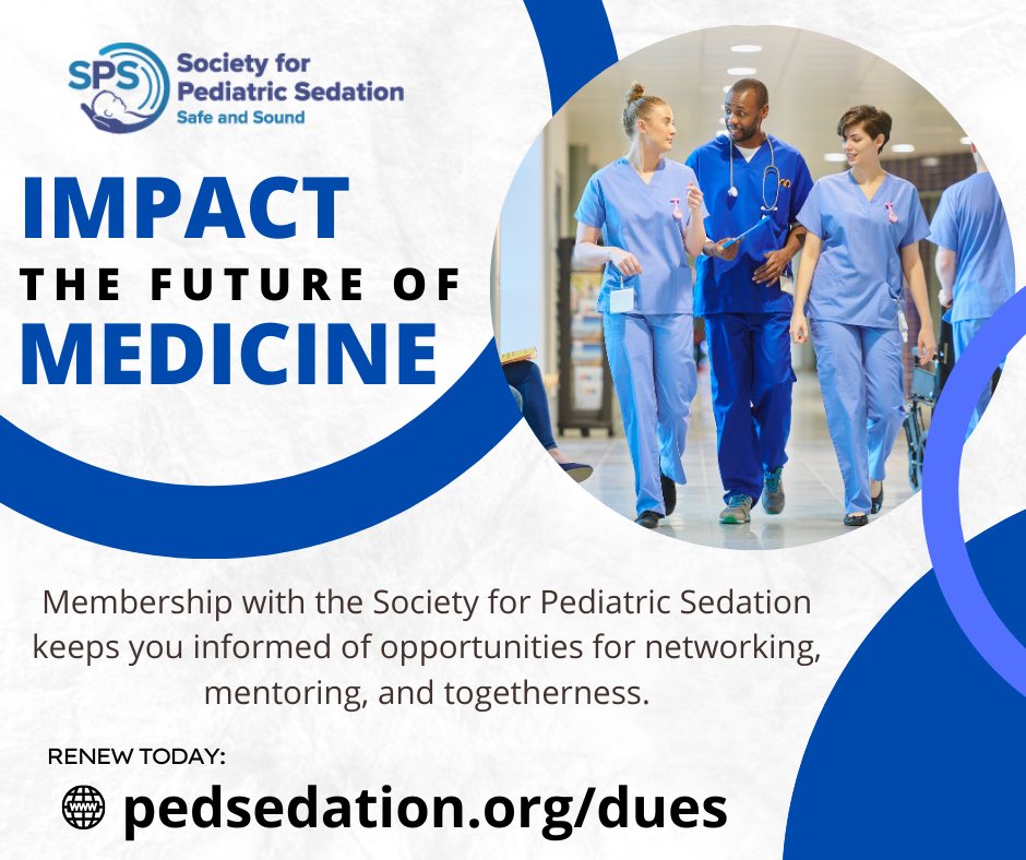 Stay up to date of opportunities for networking, mentoring, and togetherness. Renew your SPS Membership today! pedsedation.org/dues/ #sedation