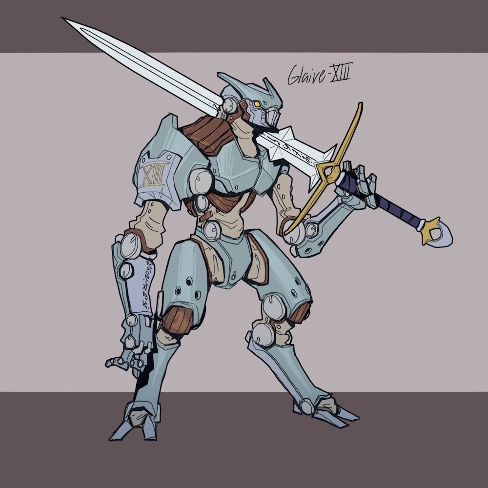 「My warforged hexblade warlock, Glaive 13」|Ron Broyde (Kyrin) Looking for fulltime 🐀のイラスト