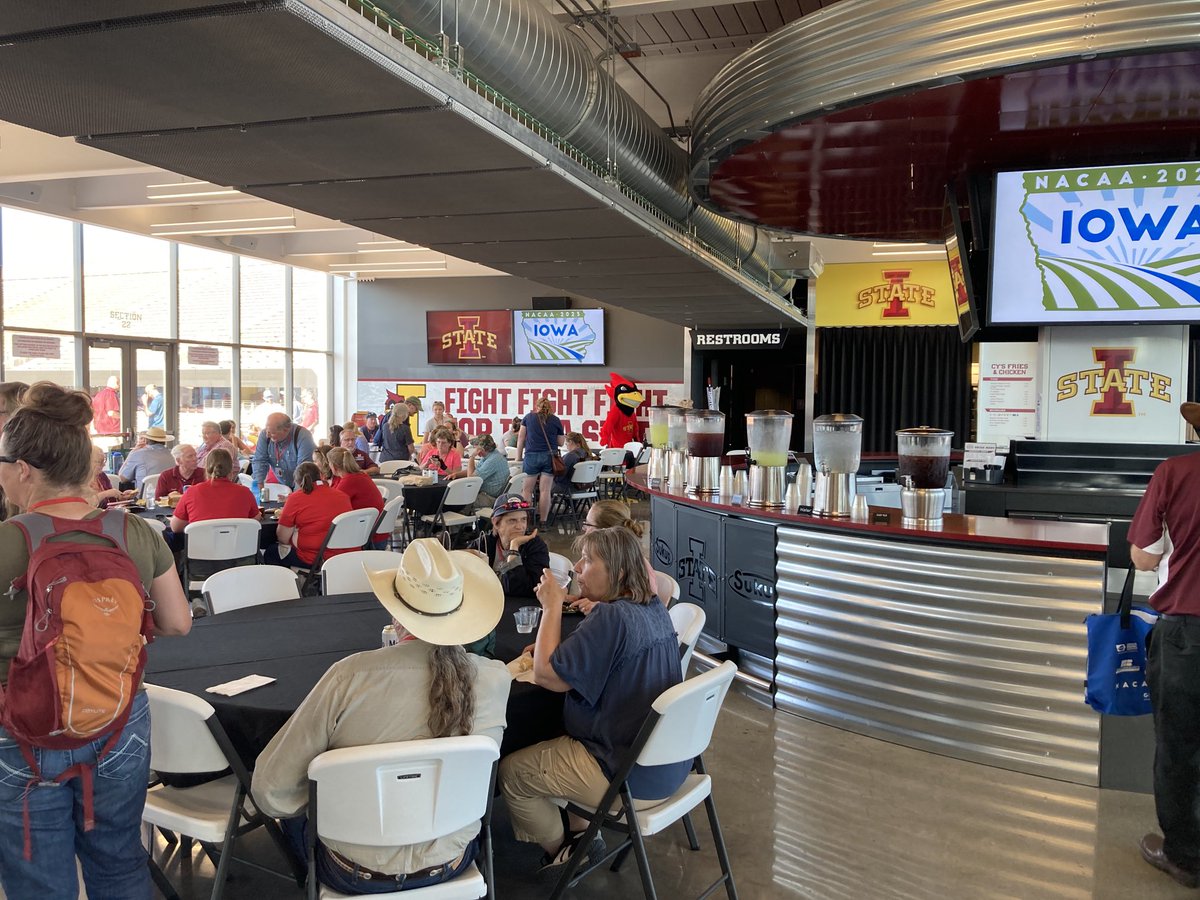 County Extension Agents from across the nation gathered at Sukup End Zone. #Iowa2023. Farewell dinner sponsored by ⁦<a href="/SukupMfg/">Sukup Manufacturing Co.</a>⁩