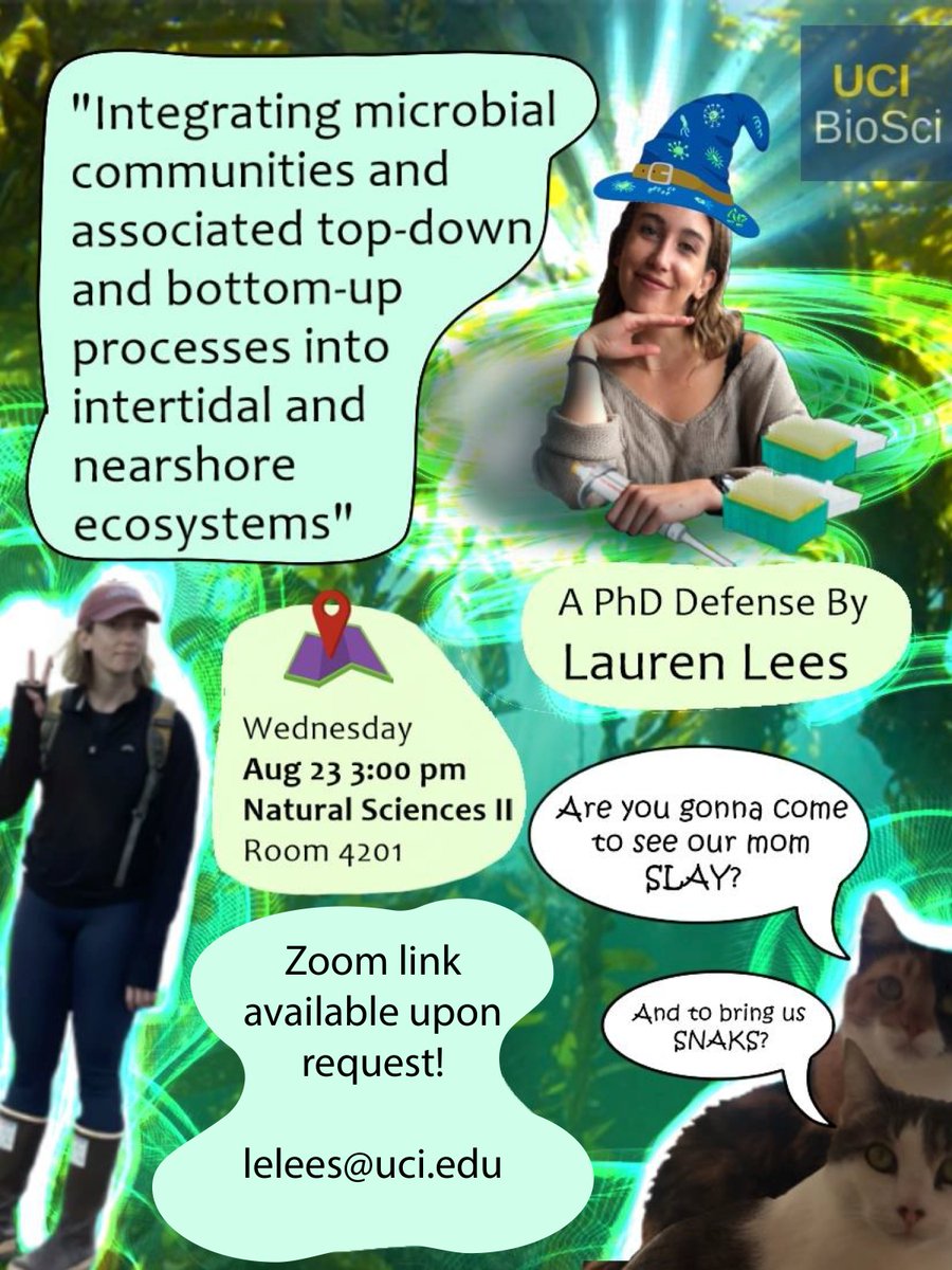 It's happening!!! Next week I'll be defending my PhD. DM or email me if you'd like the zoom link. A big thanks to my labmates for the amazing flier