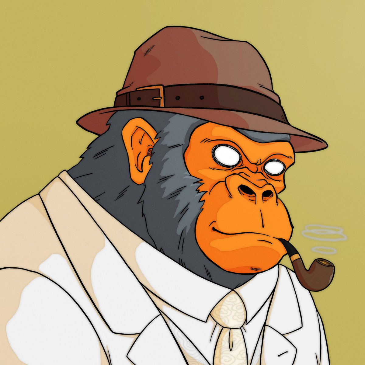 The <a href="/CyberKongz/">CyberKongz</a> Genkai reveal is on!

My best pull was this #Bageni mob boss with: pipe, fedora, white suit, and matching white eyes 👀

#OOH