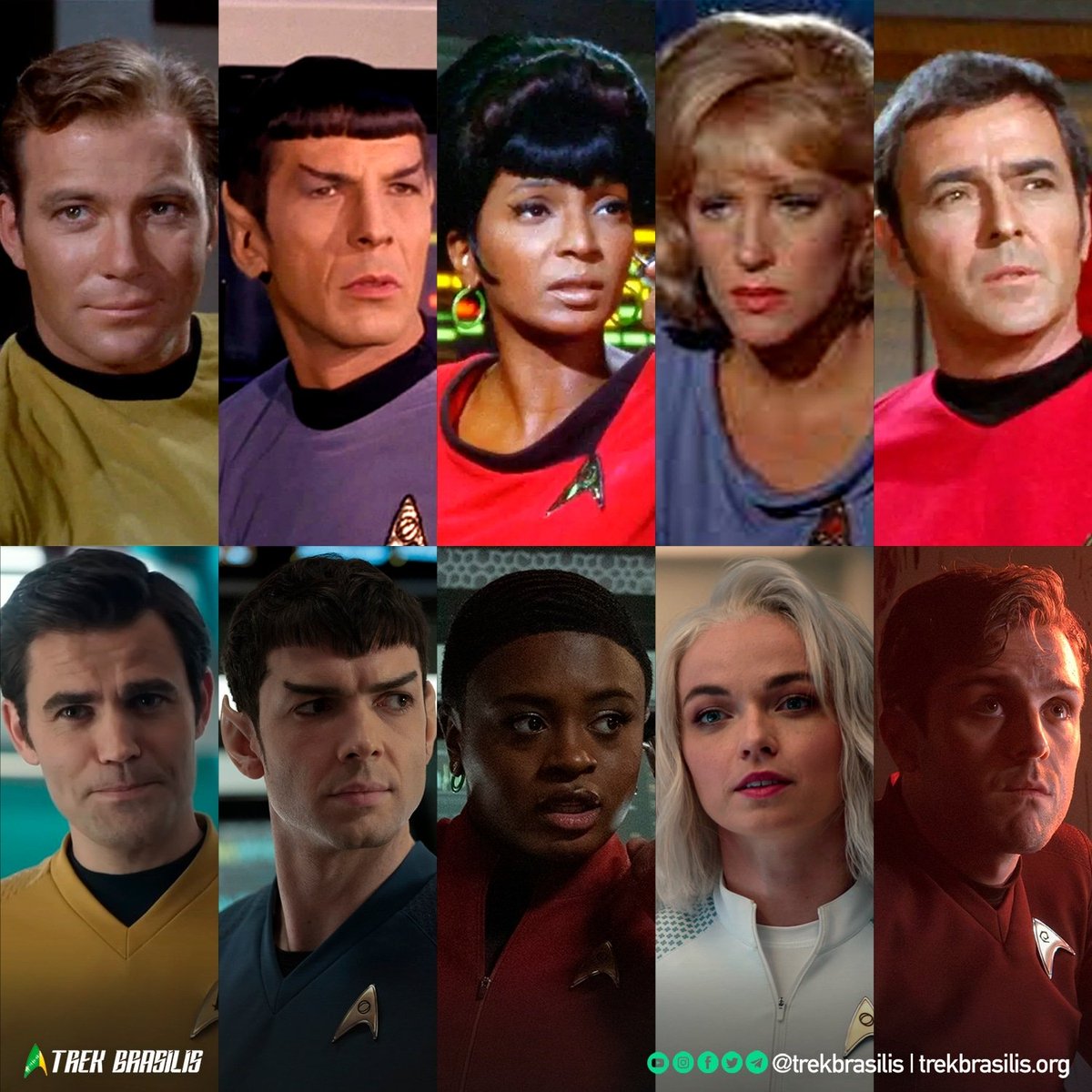 trekbrasilis's tweet photo. UMA NOVA SÉRIE CLÁSSICA? Cinco dos oito personagens principais da Série Clássica já deram as caras em #StrangeNewWorlds!

Quem você quer que seja o próximo: McCoy, Sulu ou Chekov? https://t.co/05zQSmglxt