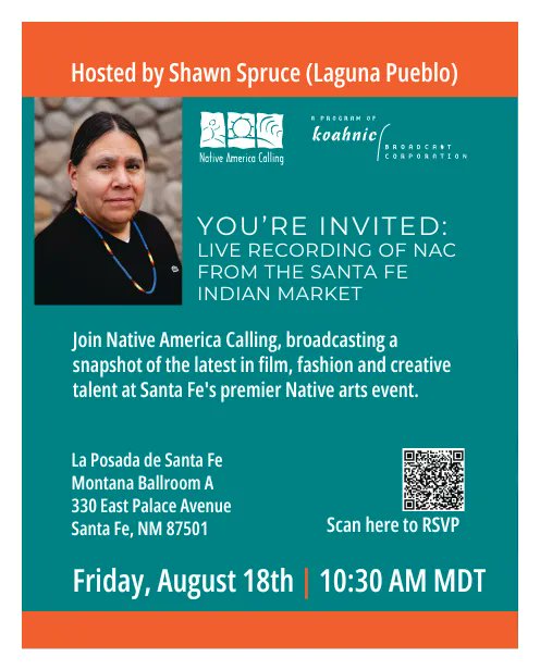 Come out for Native America Calling live at the La Posada de Santa Fe tomorrow! eventbrite.com/e/native-ameri…