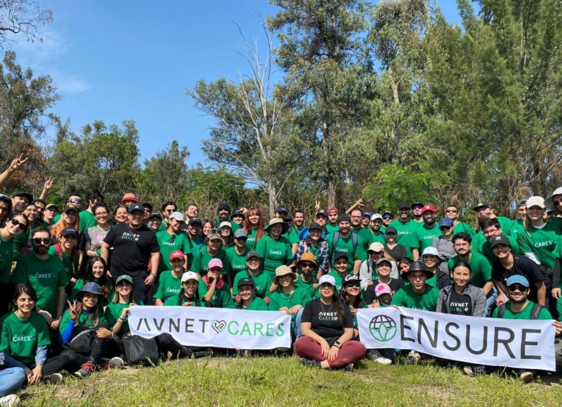Avnet's tweet photo. This past weekend the Avnet Cares and employee resource groups organized a reforestation project in Bosque el Centinela, Guadalajara, Mexico. The team planted 100 trees with over 90 volunteers. ๐ณ Way to go #TeamAvnet! https://t.co/NRcDqK6MpT