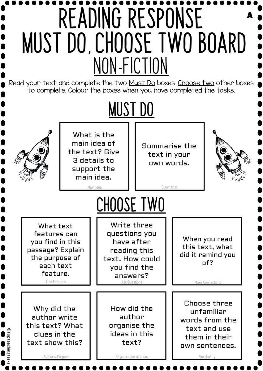 Reading Response activities will likely form a major part of your #reading program. Check out these CHOICE BOARDS that can be added to the mix.

sbee.link/ghywu4cekr via Top Teaching Tasks
#teachertwitter #elar #ela #learning