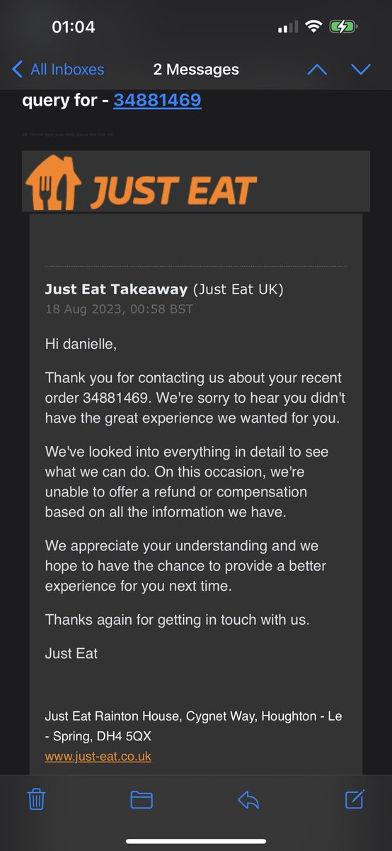 dansumm26's tweet photo. ⁦@JustEatUK⁩ absolutely disgusting…..£43 worth of food not delivered but you are saying it was???? https://t.co/4Ni6DO0uub