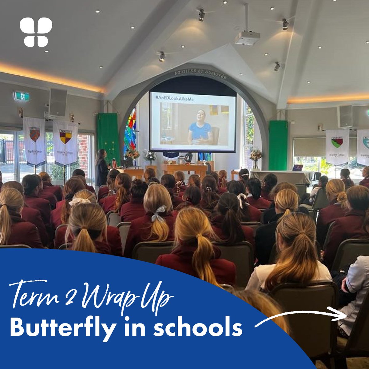 Bfoundation's tweet photo. Let's take a look at what our #Education team achieved in Term 2 when encouraging young people to be #BodyKind! Our presenters were welcomed into 60 schools across the country to provide young people with knowledge, resilience & resources to develop a positive #bodyimage.💙 https://t.co/xPpFVyMTIa