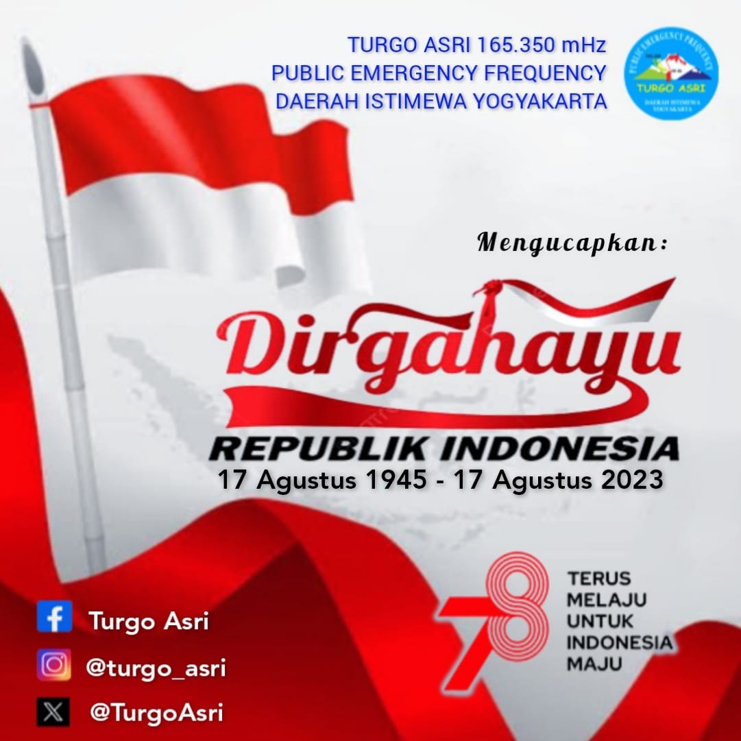 TurgoAsri's tweet photo. DIRGAHAYU RI KE-78

SEMOGA INDONESIA SEMAKIN JAYA DAN BISA MENSEJAHTERAKAN MASYARAKATNYA 

TERUS MELAJU UNTUK INDONESIA MAJU

@kominfo_sleman 
@kominfodiy 
@kemenkominfo 
@sdppi_kominfo
@balmonjogja 
@sripurnomosp 
@kustinisripurnomo 
@danangmaharsa 
@ini.sleman 
@merapi_uncover https://t.co/zemaq99EdB