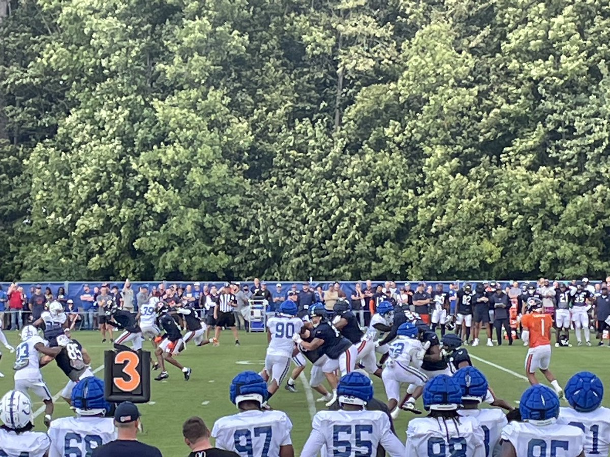 RichfieldRich's tweet photo. Enjoying the NFL training camp scrimmage at nearby @GrandParkSports between the Bears & Colts. Got a close up view of fellow @SUUThunderbirds alum @braxtonjones742 who made the NFL all rookie team last year. Also fun to watch @justnfields & #4pick Anthony Richardson @GVOaant https://t.co/c7ly3aMUiV