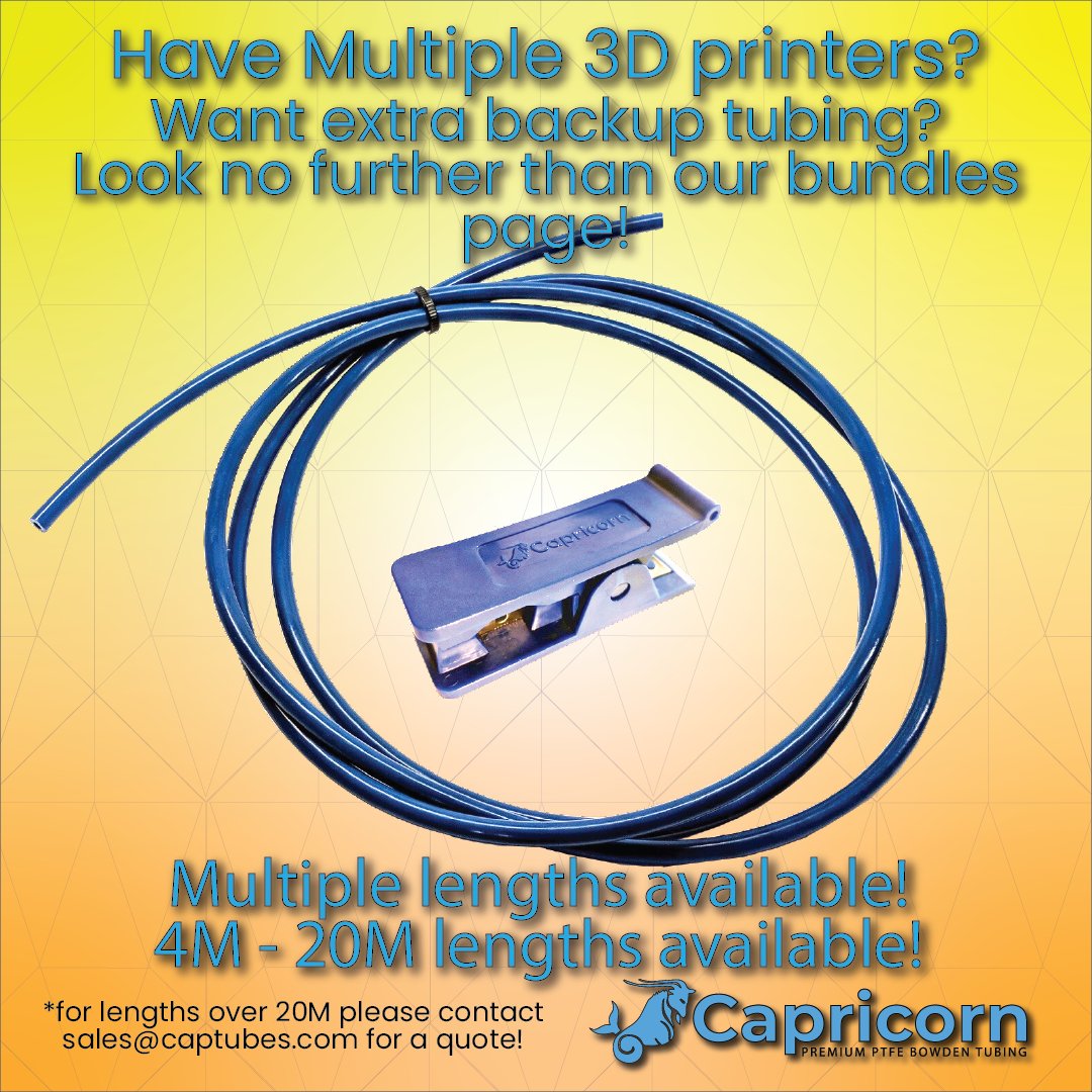 captubes's tweet photo. Come check out our bundle page at https://t.co/4vyofLcVfG For some amazing prices on our Bowden Tubing! #3dprinting #happy3dprinting #tubing #bowdentubing #captubes 😁😍👀👏🤯👍 https://t.co/9nYjdSTyYv