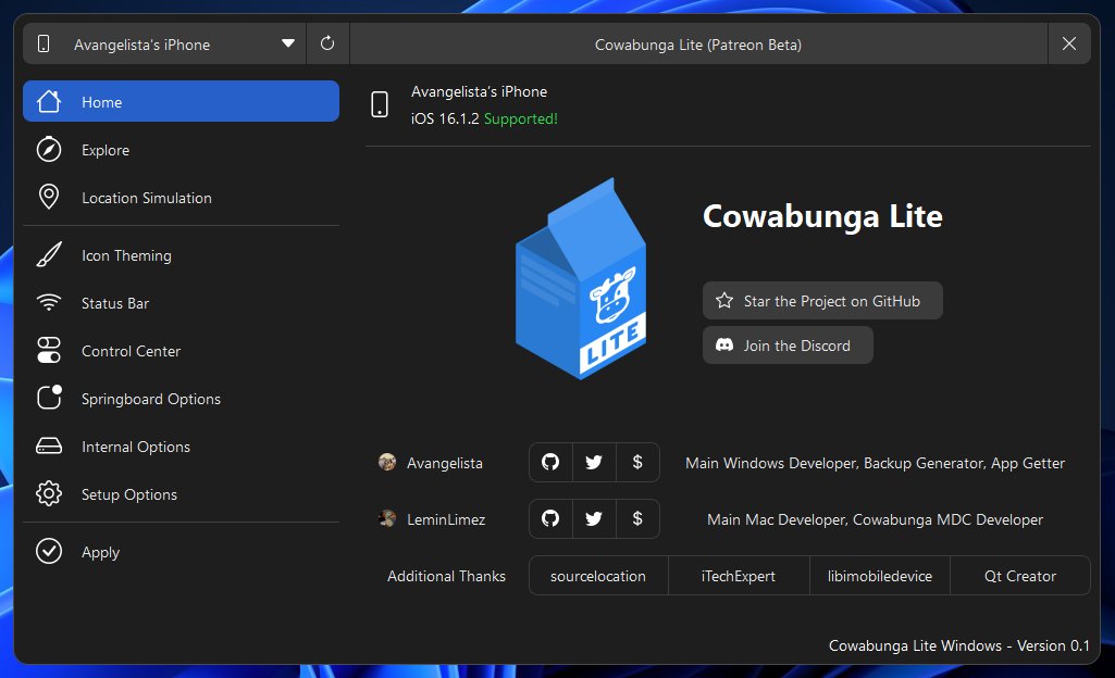 Cowabunga Lite For Windows Coming Soon! Tweaks and Themes for iOS 16.0 –  16.5 No Jailbreak - iDevice Central