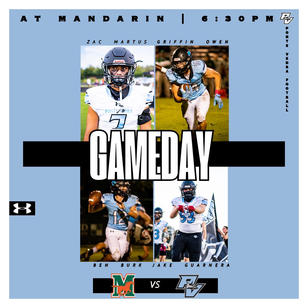 PVSharksFB's tweet image. We Roll Deep! The Sharks head to Mandarin tomorrow night for the Kickoff Classic. Tickets on GoFan and game Starts at 6:30 PM. See you out there. #werolldeep #pvfamily #madisonstrong @pv_recruiting @PVSHARKSsports @CFreemanJAX  @wjxt4 @BrentASJax @FlaHSFootball @PrepRedzoneFL