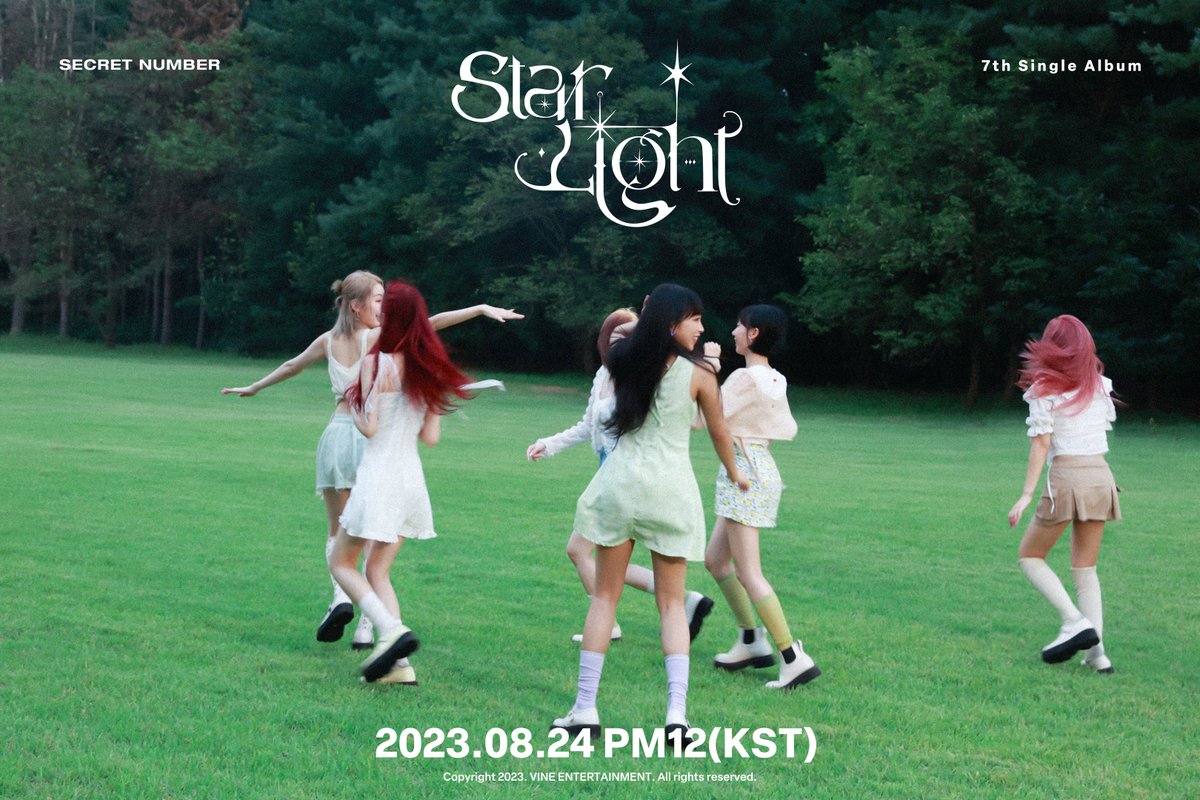 [*****]

SECRET NUMBER
7th Single Album
[STARLIGHT]

✨Spoiler Photo
✨2023.08.24 PM 12(KST) Release

#SECRET_NUMBER #시크릿넘버
#STARLIGHT