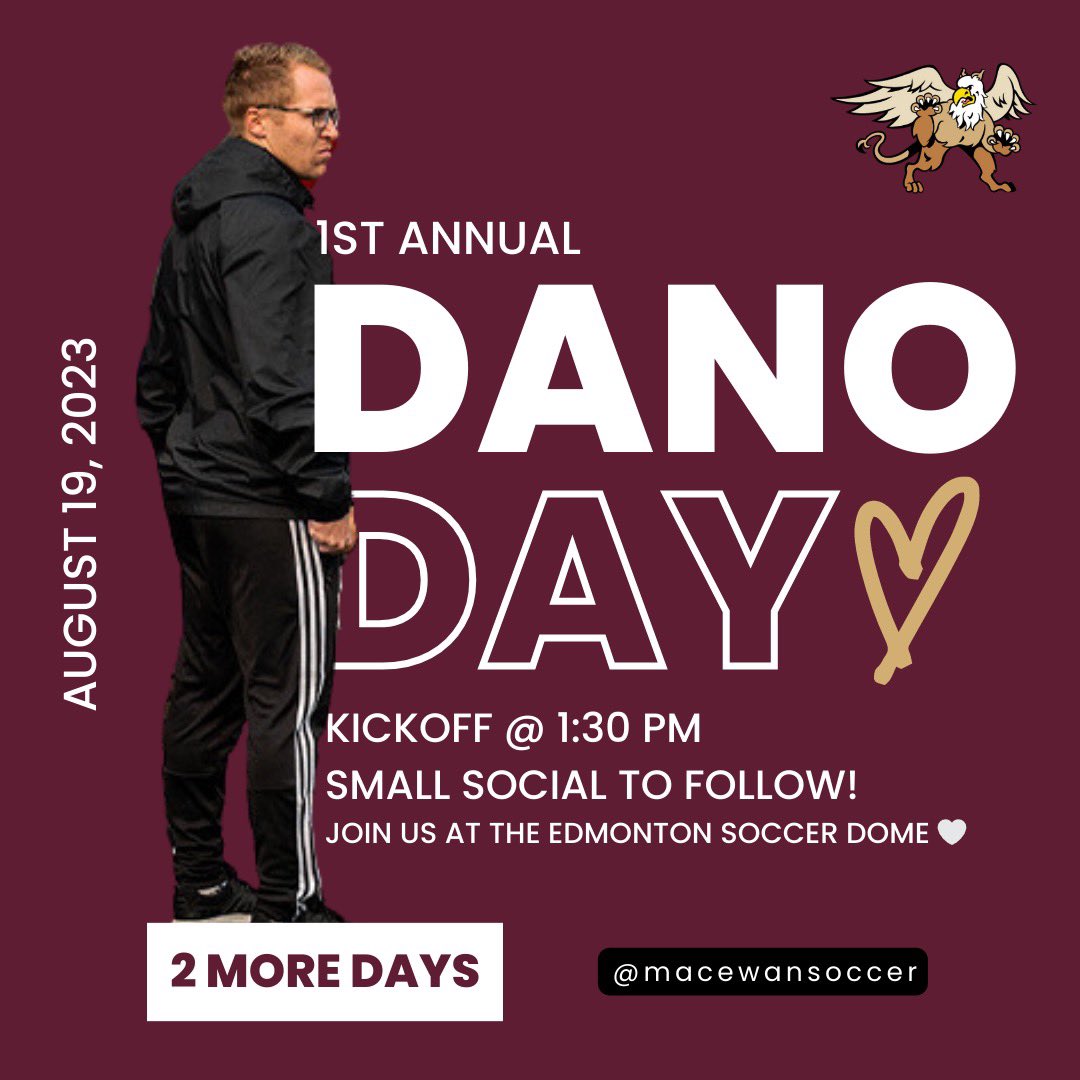 M⚽️| 🚨REMINDER!🚨

Our first ever “Dano Day” is this Saturday! Come out to the Edmonton Soccer Dome (@yegsoccerdome) at 1:30 to enjoy some great footy, great company, and honour the life and legacy of Daniel Drummond. See you there! 🤍⚽️

#ForDano