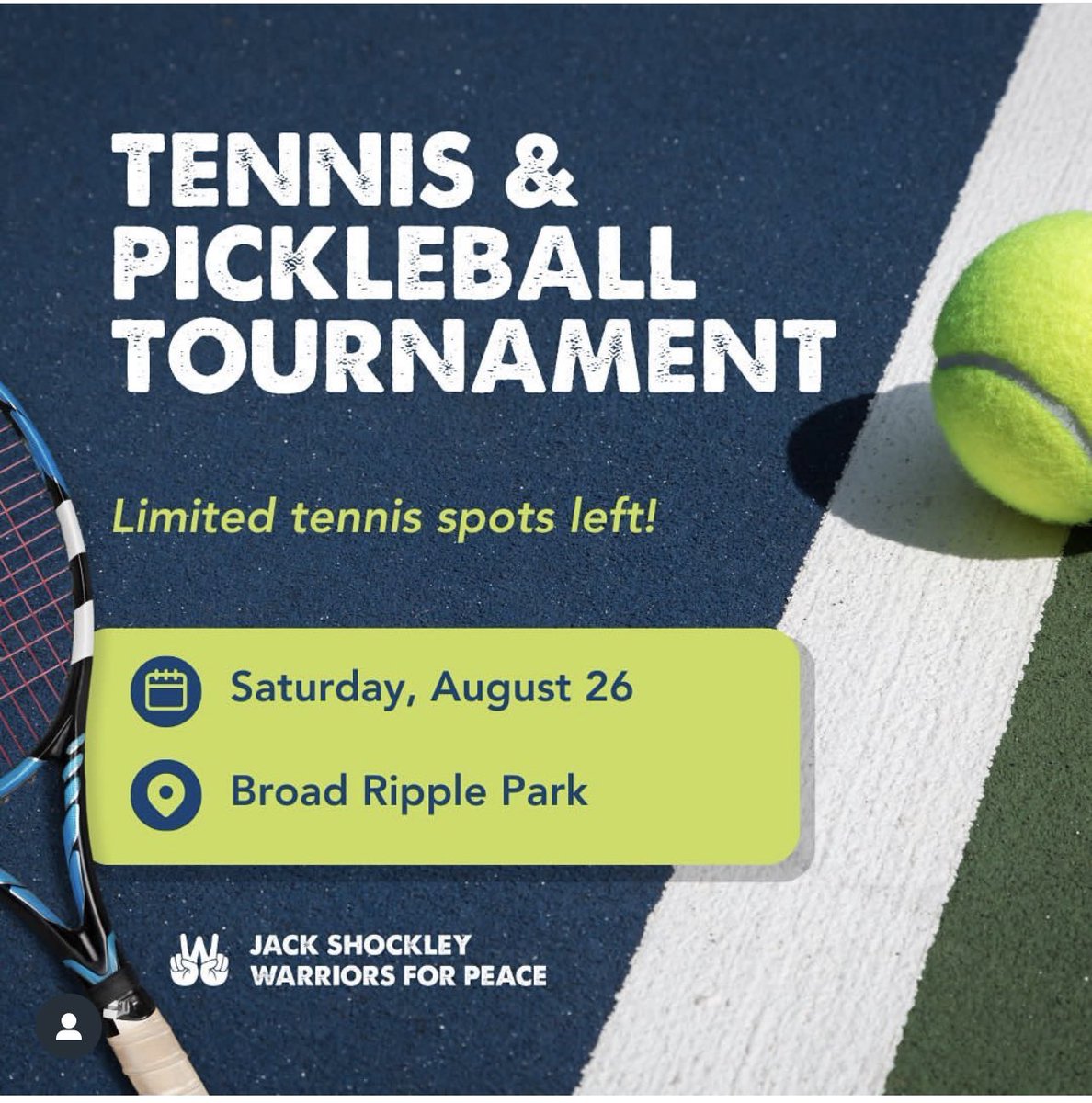 Warriors4Peace's tweet photo. 🚨 Limited spots left for our pickleball and tennis tournament next weekend! 

Sign up through the link in our bio if you want to have a great weekend and also prove you’re the king of the court! https://t.co/NT0f1kN35U