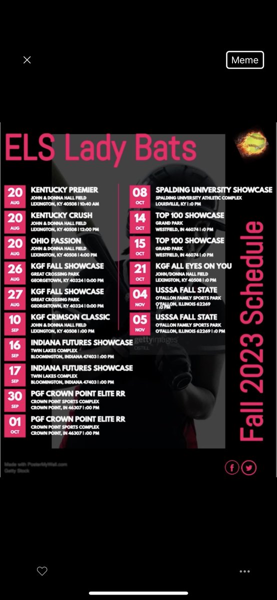 16U ELS Lady Bats Luckett Fall Schedule. These girls are ready to play!