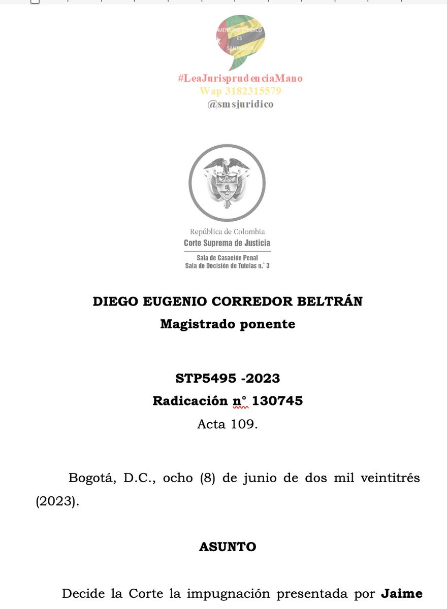 alfesac's tweet photo. Tutela BOMBA, para disponer captura con sentido de fallo condenatorio se necesita no solo negar los subrogados penales; hay que hacer test de proporcionalidad, reforzado por el principio pro libertate y la presunción de inocencia y otros factores como comportamiento procesal: https://t.co/4TRi4ZpvOO