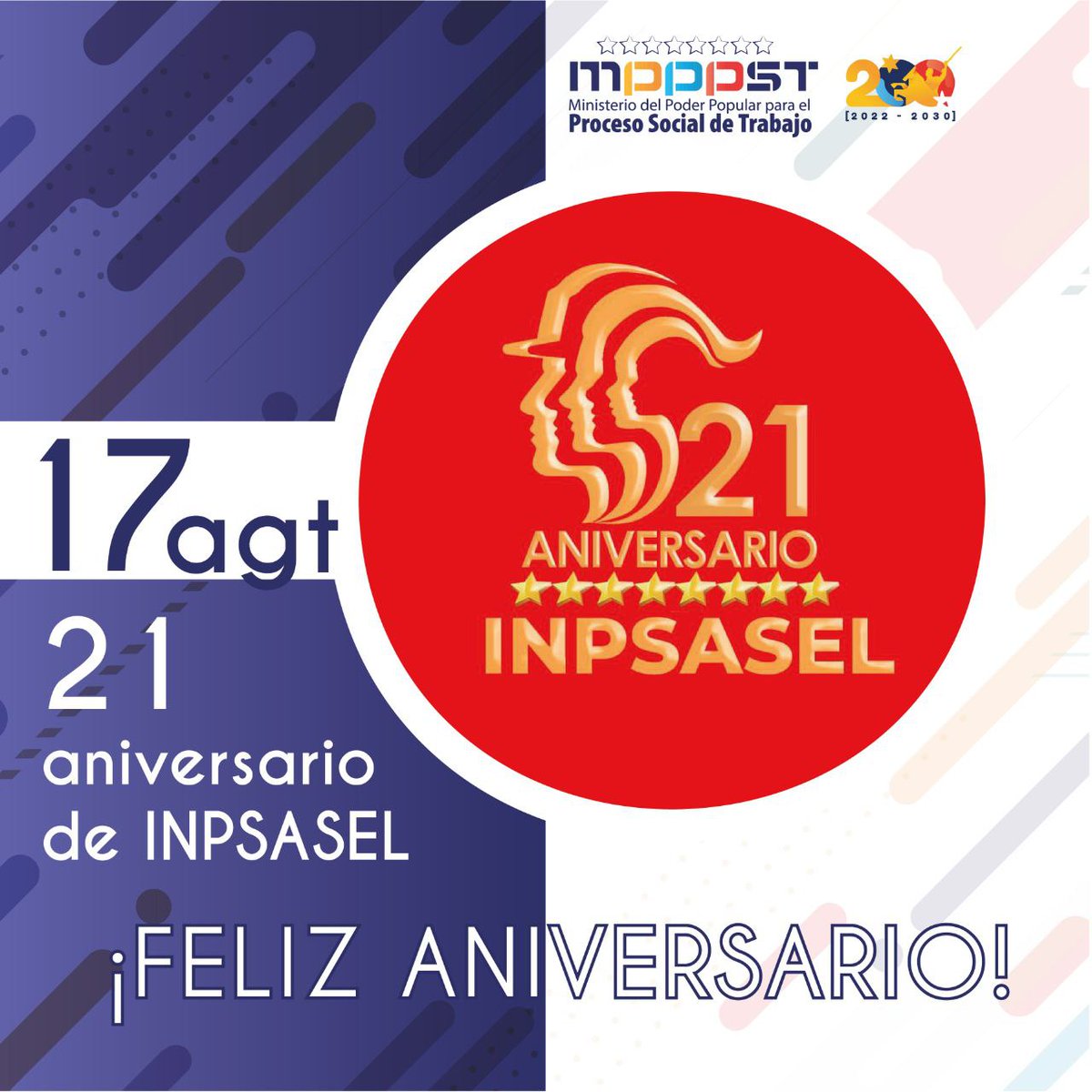 ¡El #INPSASEL está de Aniversario!

Vaya mi abrazo y reconocimiento a las y los trabajadores, ya son 21 años garantizando la previsión, la salud y la seguridad laboral. ¡Felicidades! 
<a href="/Inpsasel_vzla/">Inpsasel_vzla</a>