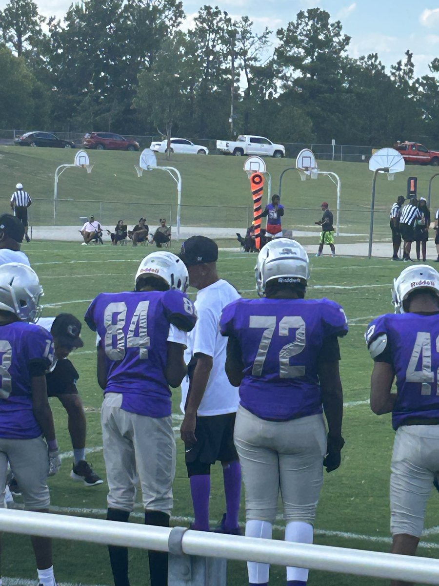 Mizzalmondjoy's tweet photo. My one and only, Amari 💜🖤🤍 #RVHS #number84 #widereceiver #blazers #highschoolfreshman #boymom let’s go! https://t.co/diRLi7oJdw
