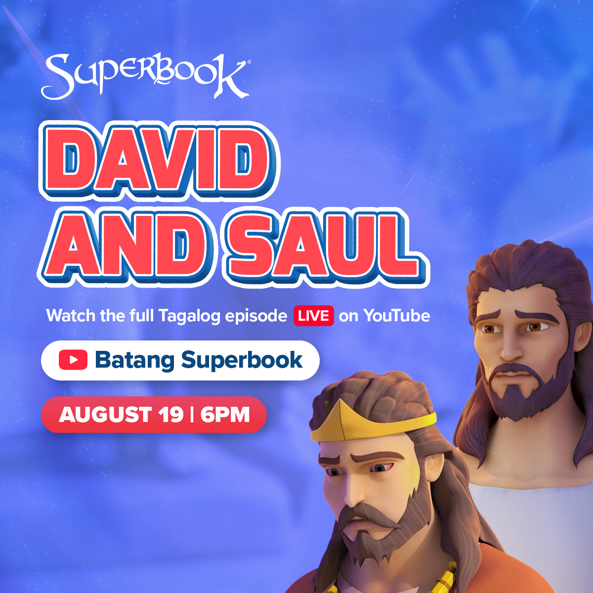 BatangSuperbook's tweet photo. Let's learn about mercy and forgiveness in the Superbook episode premiere of "David and Saul"! ππ₯°π Watch it with the whole family tomorrow, 6PM, on the Batang Superbook YouTube channel: https://t.co/5pibCQFgku
#BibleStory #ForgiveOneAnother https://t.co/7D2ANo10cF
