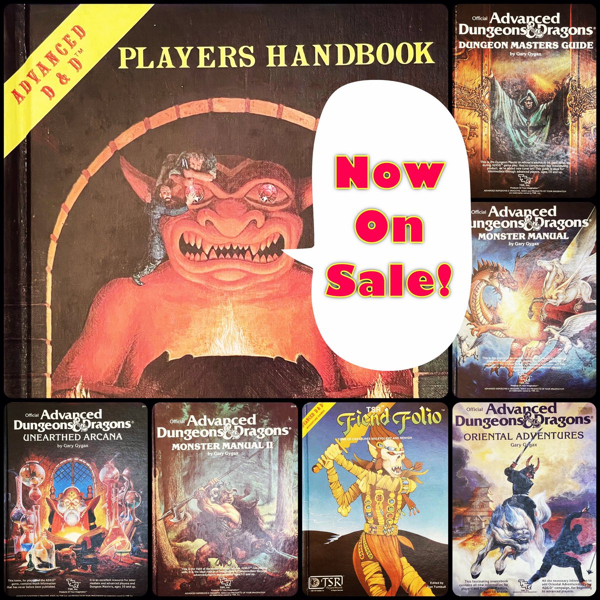 LichyardGames's tweet photo. New selection of high grade AD&amp;D 1e hardbacks now on sale - check’em out! https://t.co/QEA4mV75Ym https://t.co/hZ4tUGeNEz