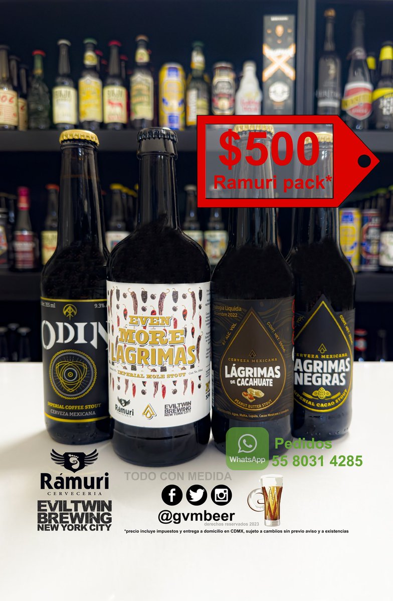 GVMBeer's tweet image. Entrega a domicilio incluida en la #CDMX
@cervezaramuri #LagrimasNegras @EvilTwinBrewing #artesanalesdeverdad #cervezaadomicilio #GVM #GVMBeer